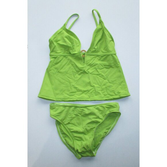 INC International Concepts Lime Green 2 Pc Tankini - Small - NEW - Picture 1 of 9